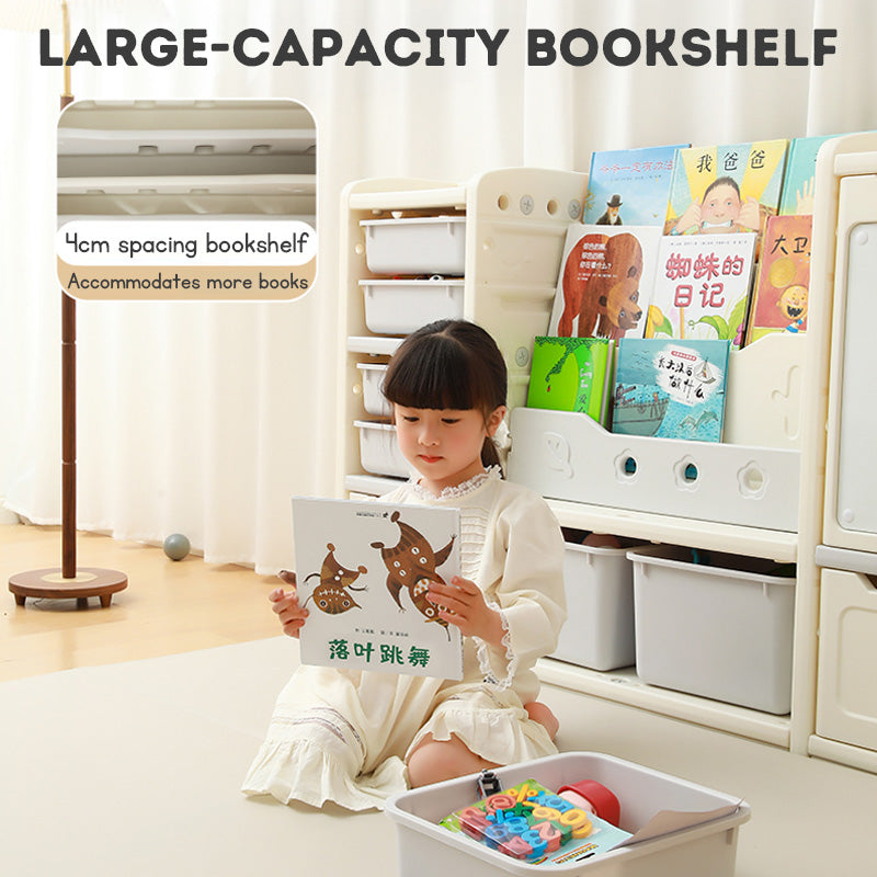 Kids Toy Storage Organizer - Book Shelf & Rack with Whiteboard for Children