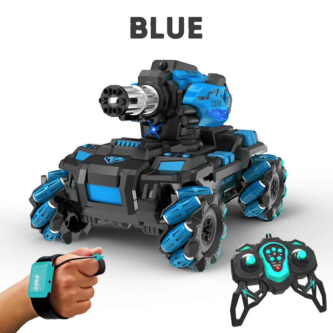 Rechargeable Remote Control Tank with Gesture & Remote Sensing | Water Beads Shooting & Large Water Bullets Arm Toy for Kids