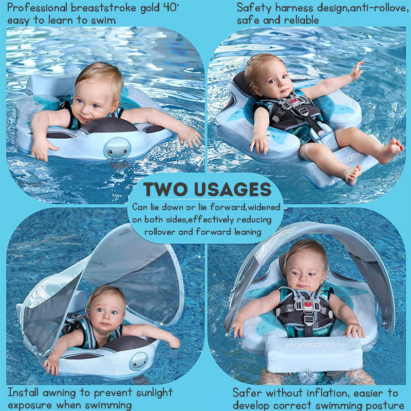 Non-Inflatable Baby Swim Ring – Infant Swimming Trainer with Floating Plate for Kids