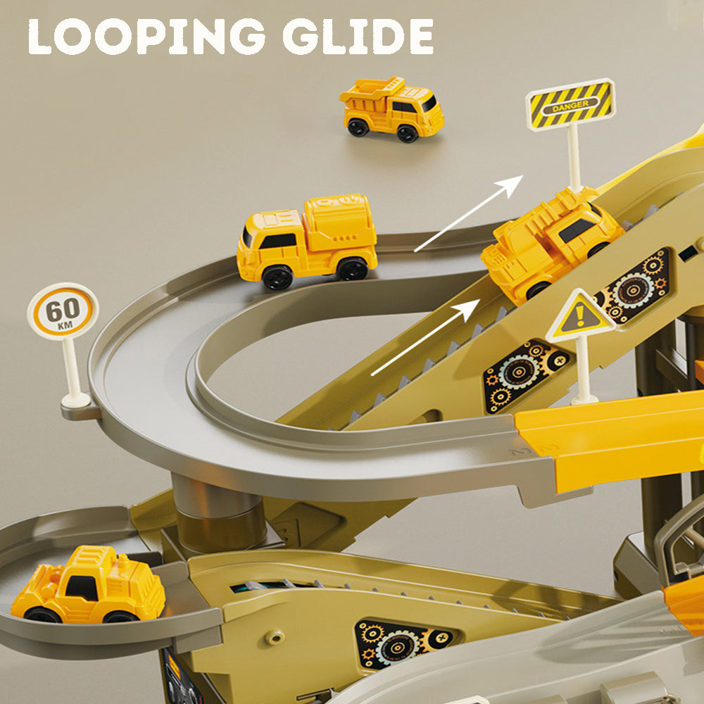 Kids' Electric Engineering Track Toy – Climbing Loop with Music, Safe Materials, Ideal Birthday Gift for Boys