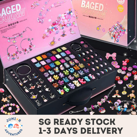 DIY Jewelry Gift Set for Girls – Bead Bracelet, Ring & Necklace Craft Kit with Accessories