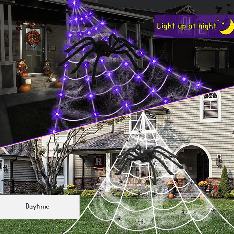 Halloween Decoration 5M Halloween Spider We+/- 1.5M Giant Spider cobweb Outdoor Indoor Home Party Decoration