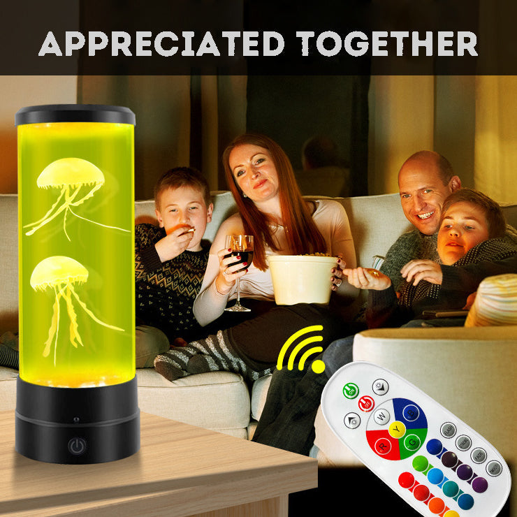 Remote-Controlled Dancing Jellyfish LED Lamp – Silent Color-Changing USB Night Light | Creative Bedside Table Atmosphere Lamp