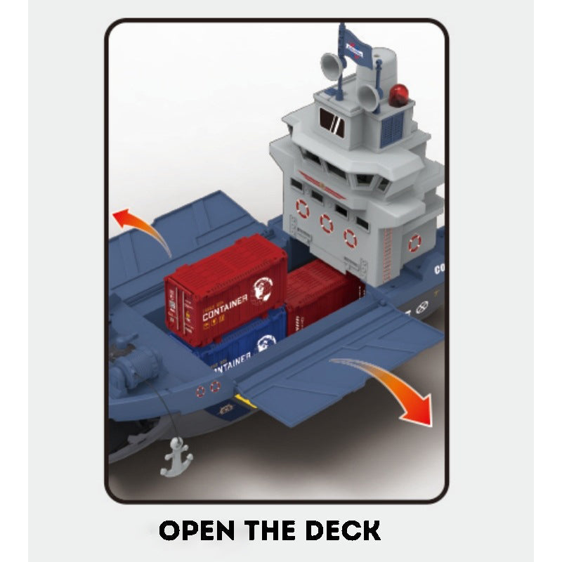 Large-Scale Toy Ship – Simulated Maritime Transport Vessel With Open the Deck