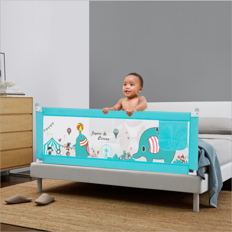 Baby Bed Safety Guardrail – Vertically Liftable Anti-Fall Fence with Double Button Lock | Adjustable Bed Rail for Toddlers