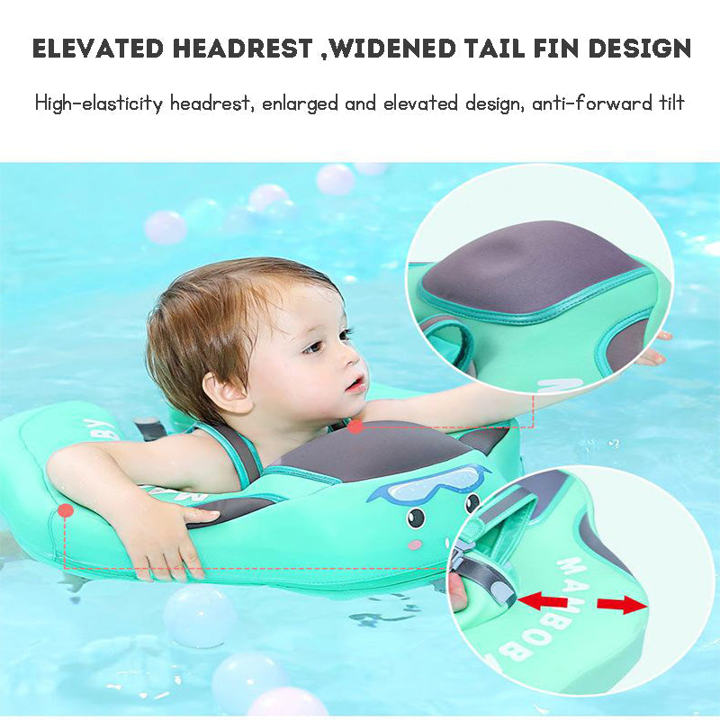 Baby Swim Ring Elevated Headrest, Widened Tail Fin Design
