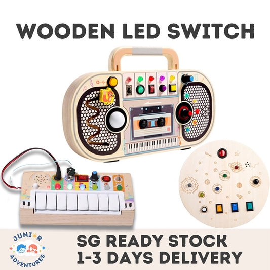 Early Education Wooden LED Switch Light Toy for Children - Enhances Color Recognition and Cognitive Skills