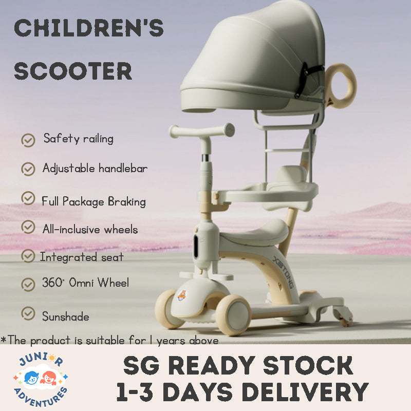 Children's Multifunctional Scooter Foldable Push Car Baby Stroller High Chair