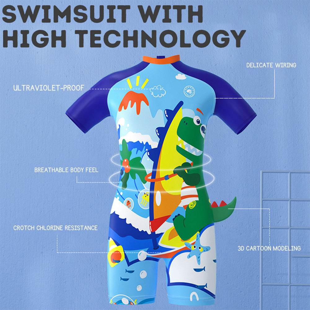 Children's One-piece Swimsuit - UPF50+ UV Protection, Quick-drying, Elastic Swimwear