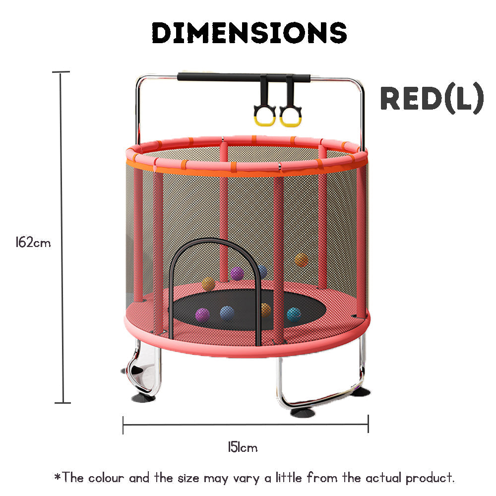 Kids Trampoline with Safety Enclosure Net – Indoor/Outdoor Trampoline for Toddlers, Parent-Child Interactive Play