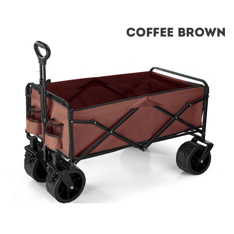 Collapsible Kids & Pets Wagon – Foldable Trolley with Telescopic Handle and Sunshade Canopy