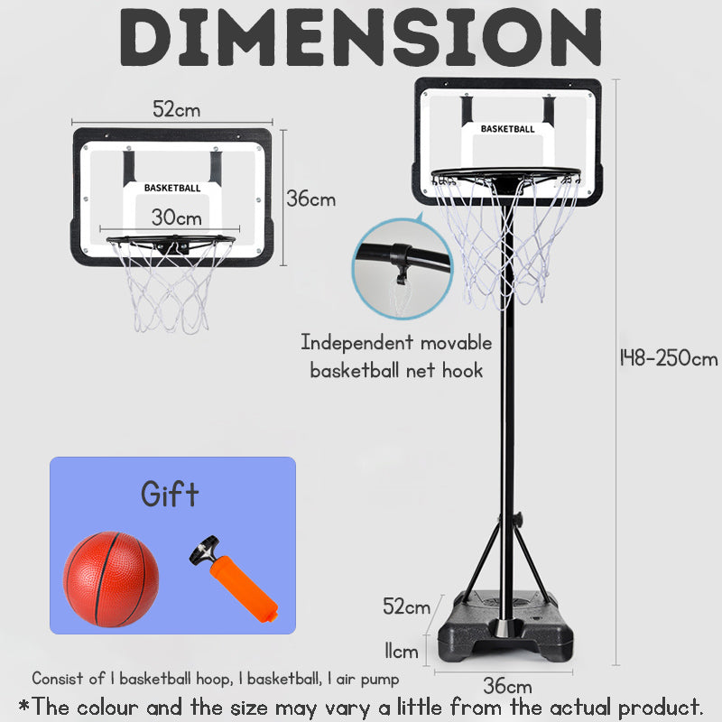 Adjustable Basketball Hoop for Kids – 130-270cm Stand, Indoor/Outdoor Basketball Toy