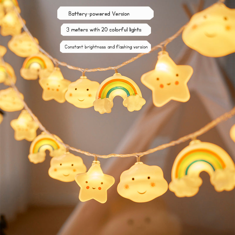 Star Cloud Mini Colorful Light String Ambient Lamp Kid's Tent Lamp Room Hanging Lamp Birthday Decorative Lamp