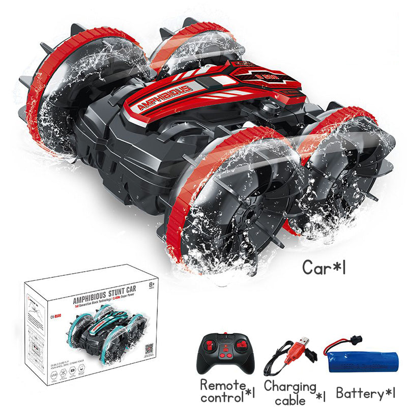 Kid's Remote Control Amphibious Stunt Vehicle 360 Degree Rotation Remote Control Car Toy Boys Birthday Gift