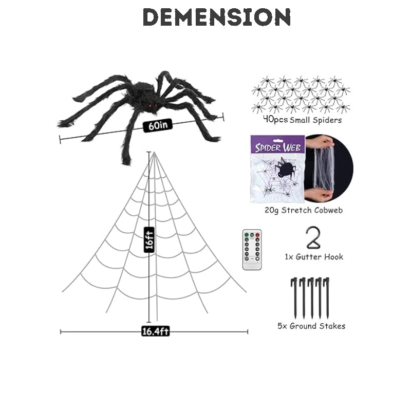 Halloween Decoration 5M Halloween Spider We+/- 1.5M Giant Spider cobweb Outdoor Indoor Home Party Decoration