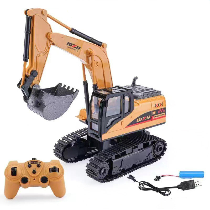 8-Channel Alloy Excavator Remote Control Toy – Rechargeable Wireless RC Digger Vehicle for Kids & Boys