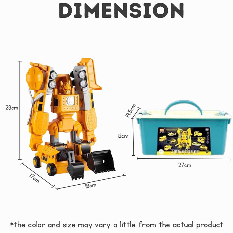 Magnetic Transformation Engineering Car Assembled Toy Deformation Robot Car Toy For Kids
