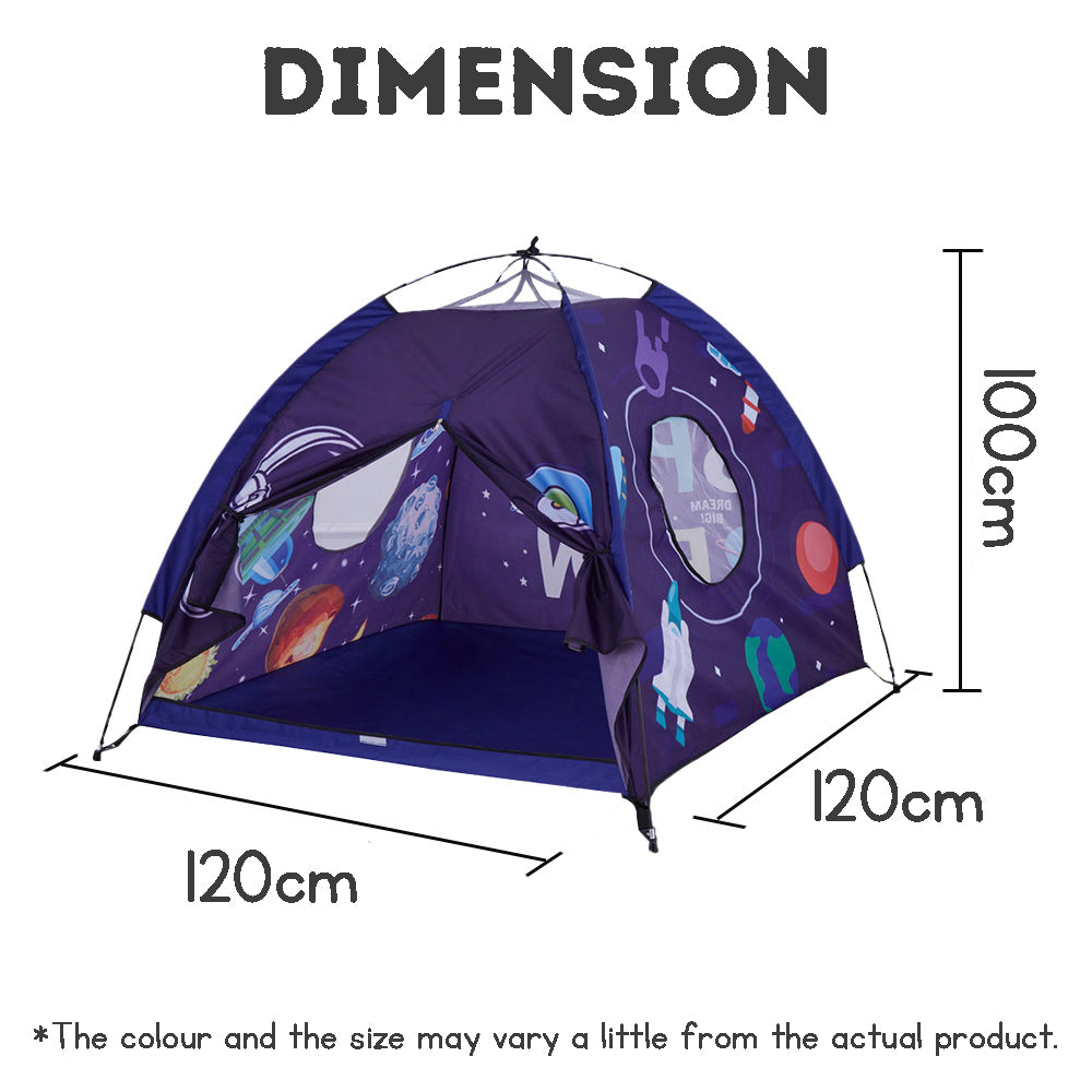 Multi-Functional Kids Tent – Indoor/Outdoor Starry Sky Astronaut Playhouse, Picnic Tent, Bed Divider & Game House