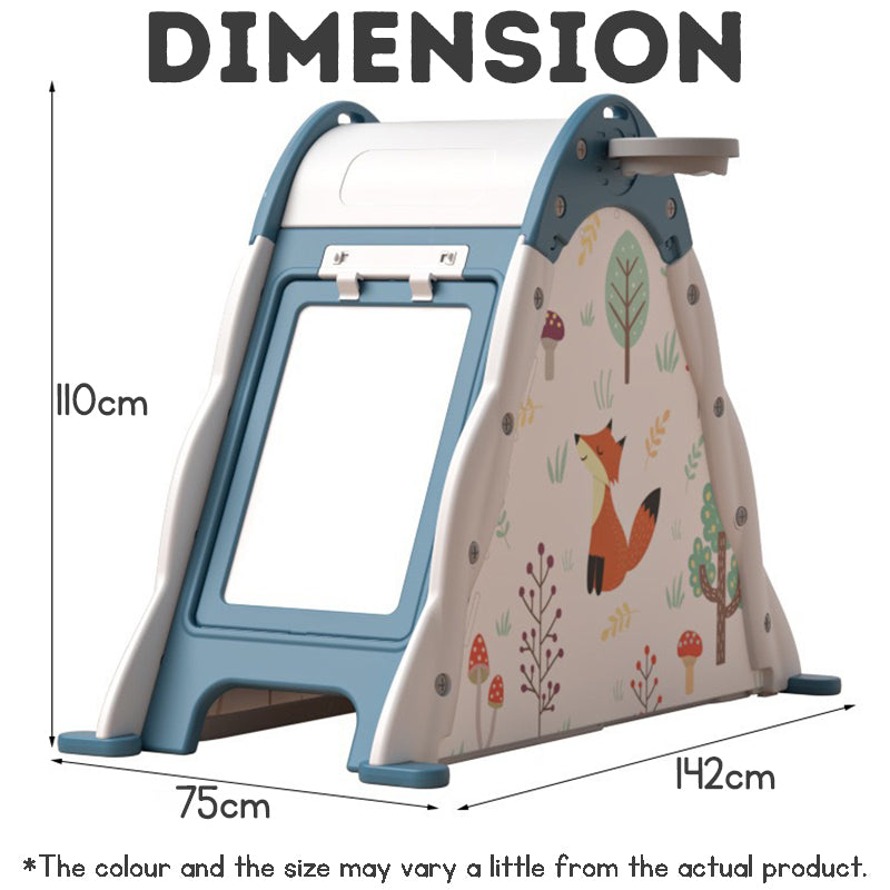 Kids Foldable Tent Playhouse - Multifunctional Indoor Toy for Drawing, Building Blocks & Play