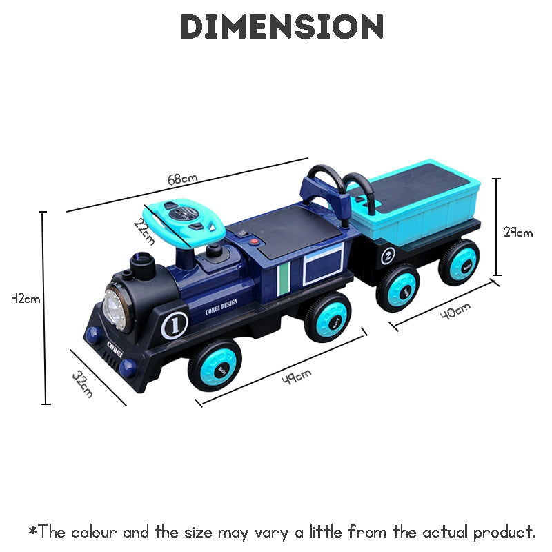 Children Electric Ride On Train Toy Remote Control Electric Train Double Seat Toy Car Sliding Car