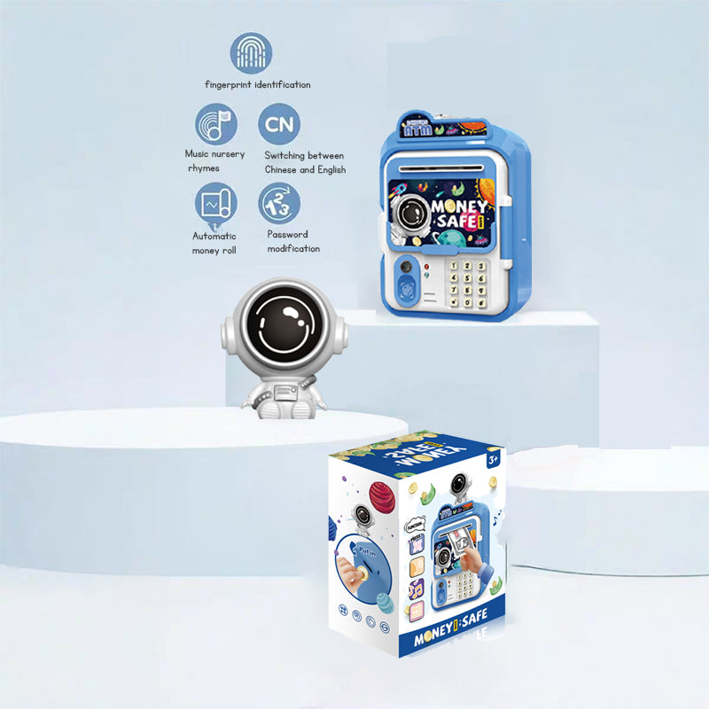 ATM Bank Savings Box Fingerprint Money Savings Box Coin Machine Children's Multi functional Safe Box