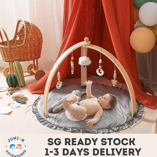 Baby Grip Toy Wooden Triangle Fitness Stand Newborn Sports Fitness Stand Baby Wooden Toy