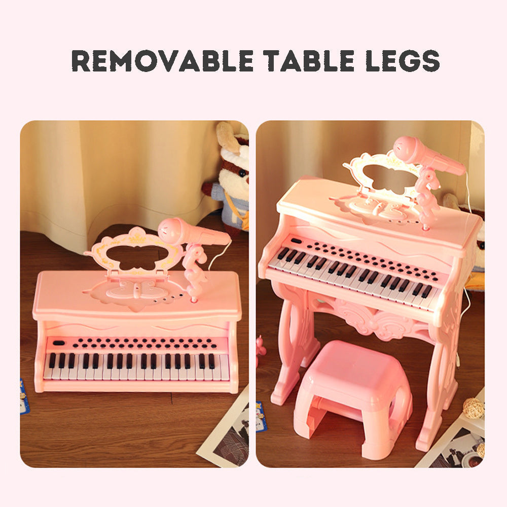 Kid’s 37-Key Electronic Keyboard Piano with Mic Set – Multiple Music Styles, Ideal Toy for Girls