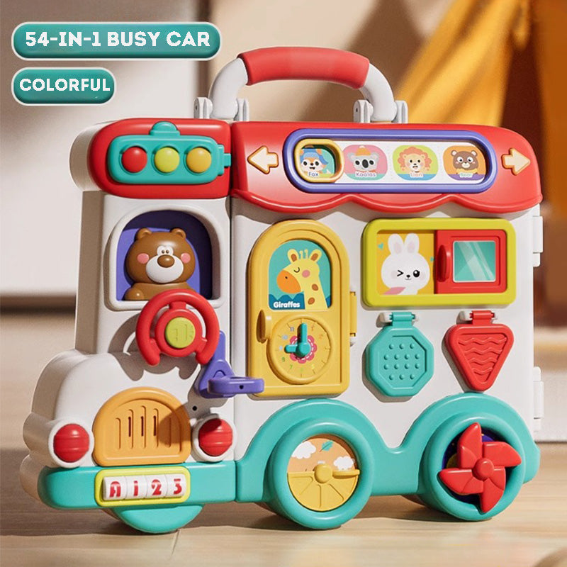 Busy Board Educational Toys Montessori Toys Multifunctional Bus Early Learning Busy Toy