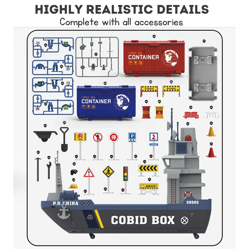 Large-Scale Toy Ship – Simulated Maritime Transport Vessel Highly Realistc Details Complete With all Accessories.