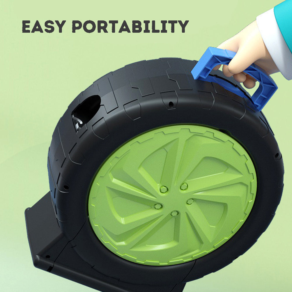 Kids Tire Track Parking Lot Toy – Car Playset with Manual Elevator | Portable Birthday Gift for Boys