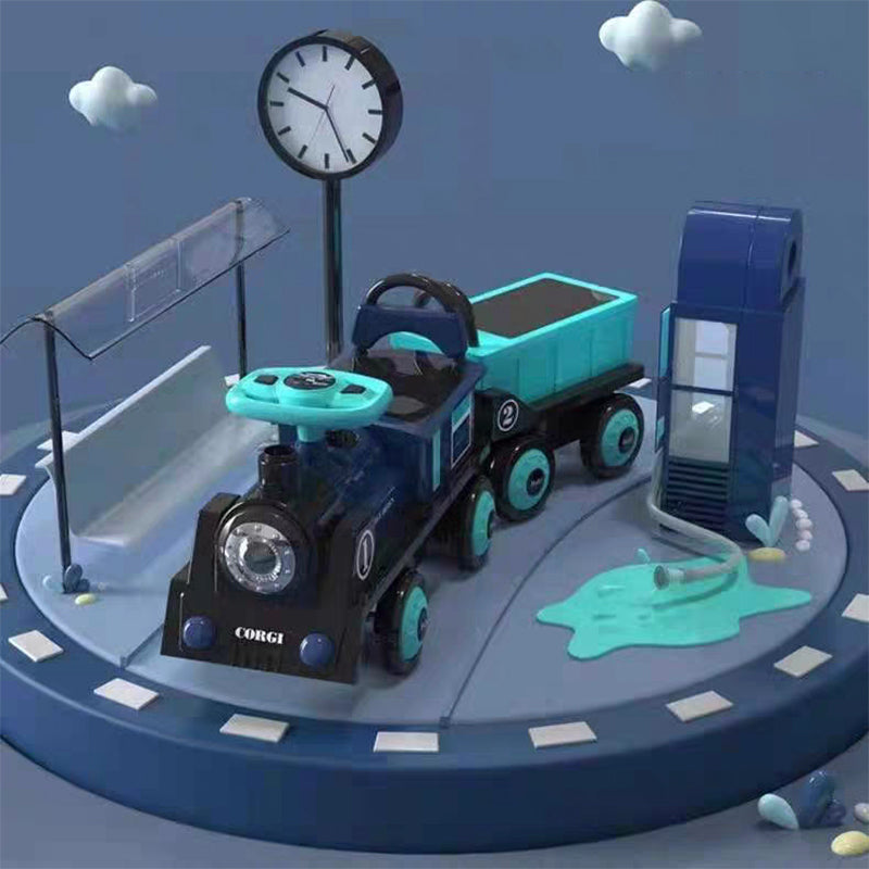 Children Electric Ride On Train Toy Remote Control Electric Train Double Seat Toy Car Sliding Car