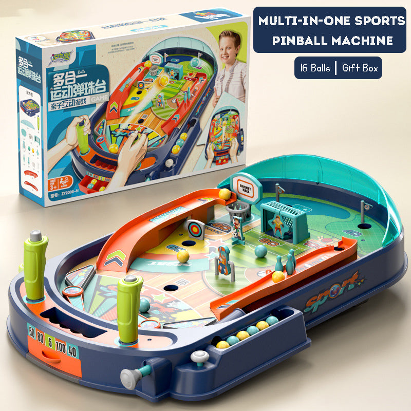 Kids Multi-in-1 Sports Pinball Game Table – Educational Desktop Toy with Interactive Play Features