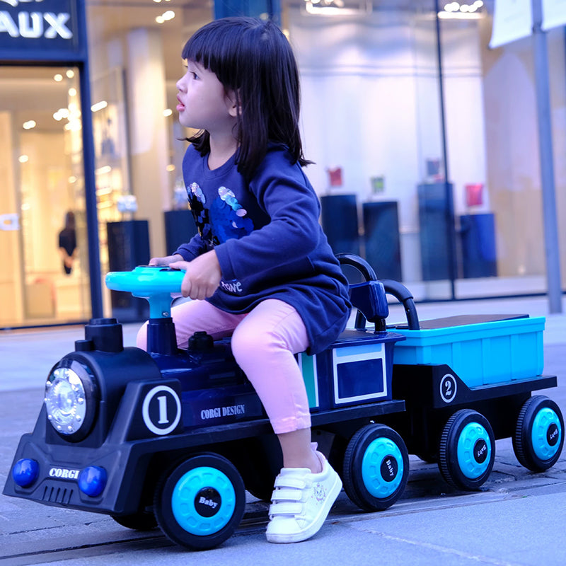 Children Electric Ride On Train Toy Remote Control Electric Train Double Seat Toy Car Sliding Car