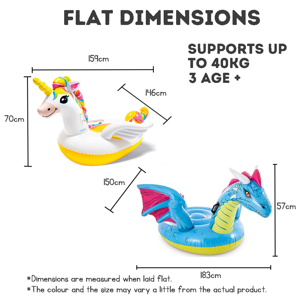 Kids Inflatable Water Riding Toy – Animal Ride-On with Handles | Eco-Friendly PVC Pool Float for Boys & Girls