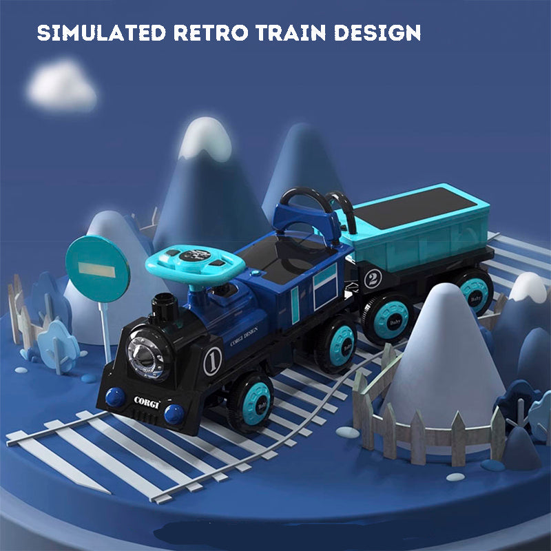 Children Electric Ride On Train Toy Remote Control Electric Train Double Seat Toy Car Sliding Car