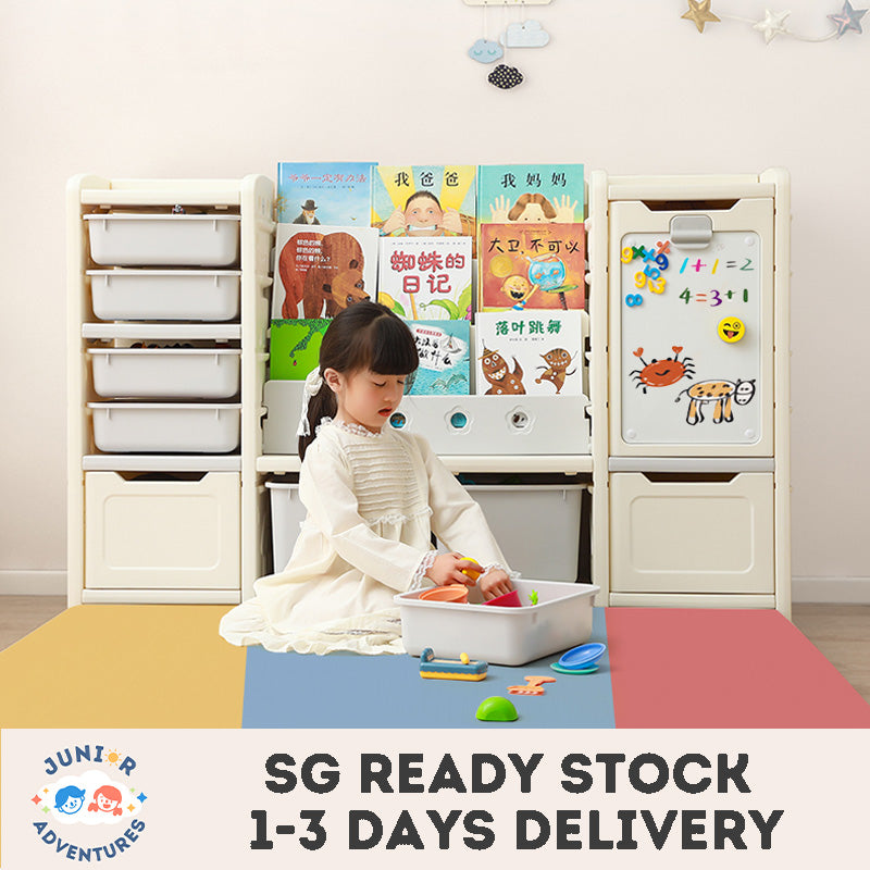 Kids Toy Storage Organizer - Book Shelf & Rack with Whiteboard for Children
