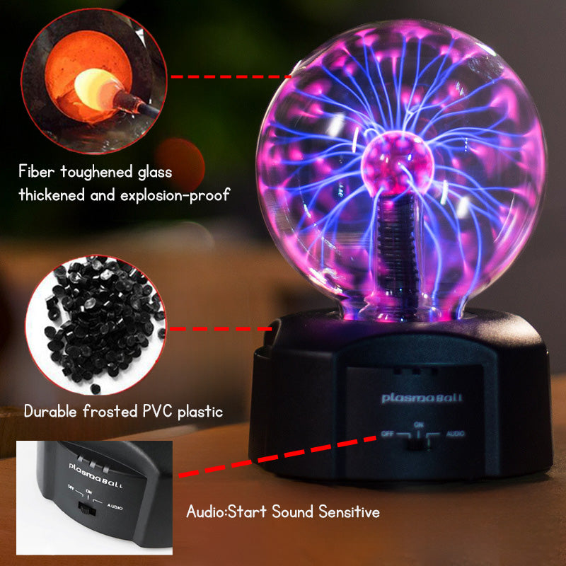 Plasma Ball Lamp – Electric Touch-Sensitive Light Globe | Decorative Night Light for Kids & Adults
