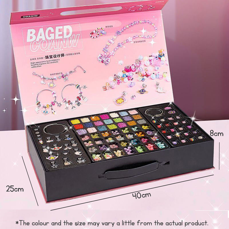 DIY Jewelry Gift Set for Girls – Bead Bracelet, Ring & Necklace Craft Kit with Accessories