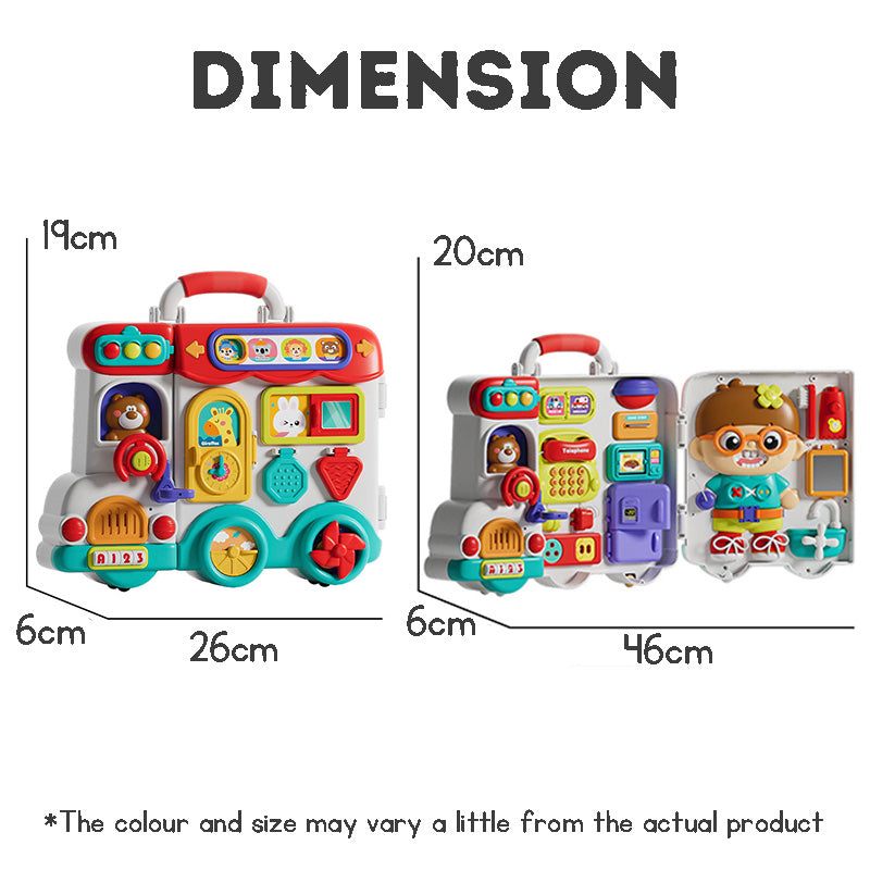 Busy Board Educational Toys Montessori Toys Multifunctional Bus Early Learning Busy Toy