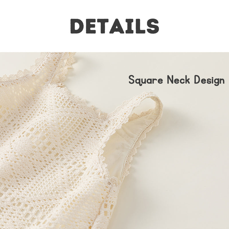 Girl Dress Kids Dress Girls Summer Dress Lace Hollow Out Spaghetti Strap Dress Sleeveless 1-5Y
