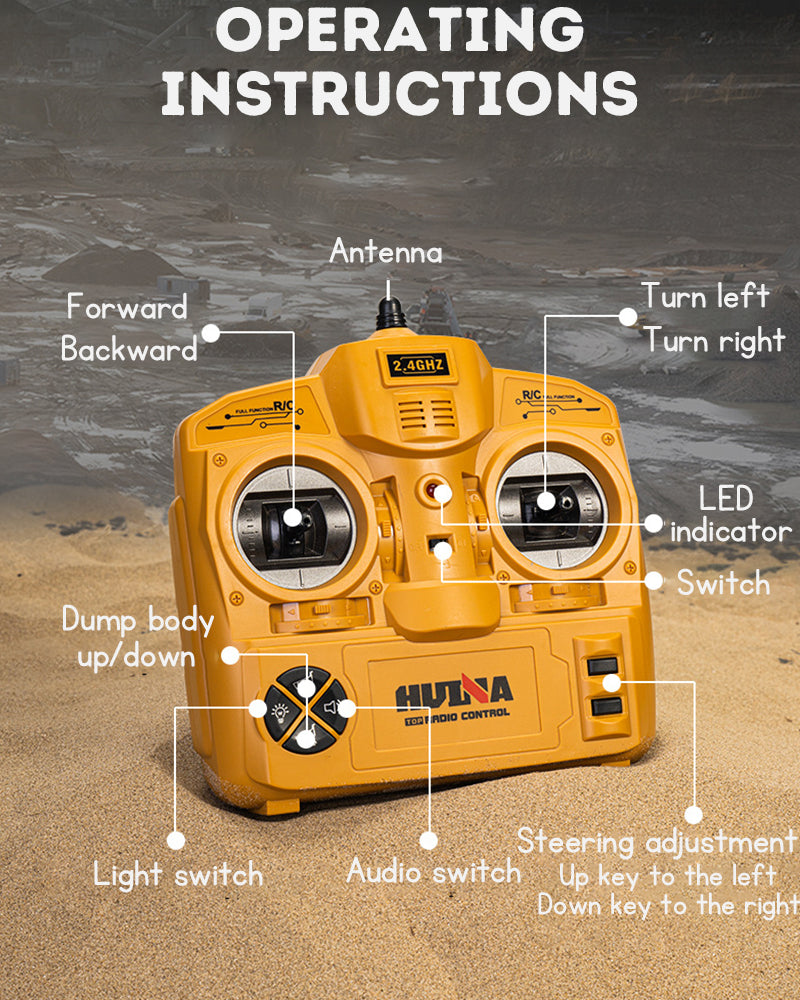 Operating Instructions for RC Excavator Toy