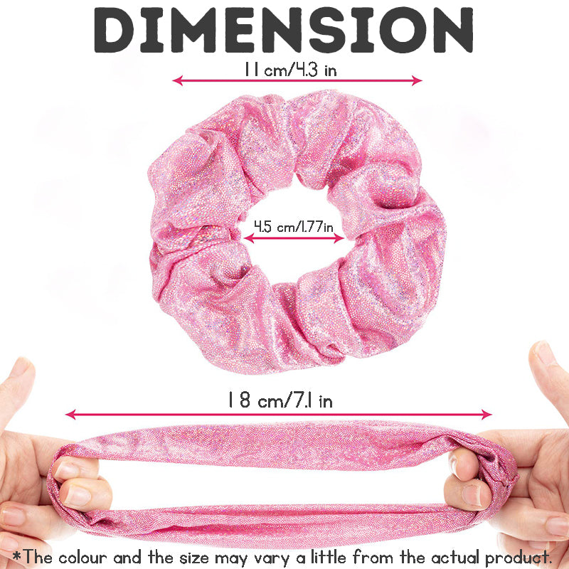 12 Colors Shiny Hair Ties Rainbow Hairbands Elastic Hair Ropes Big Elastic Bands for Women and Girls Hair Accessories