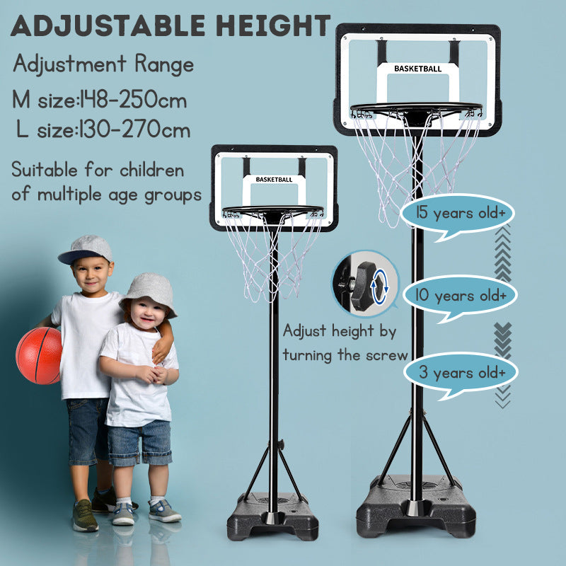 Adjustable Basketball Hoop for Kids – 130-270cm Stand, Indoor/Outdoor Basketball Toy