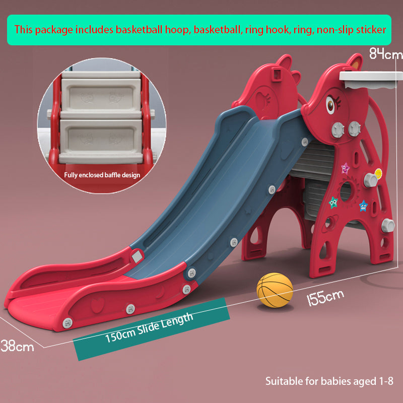 SG Local Delivery Multifunctional Easy detachable Slide Small Indoor And Outdoor Up And Down Ladder With Basketball Hoop
