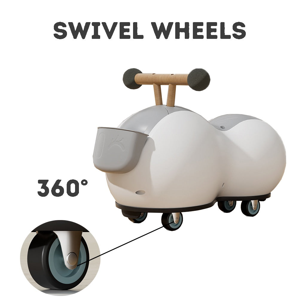 Kids Twist Ride-On Car with Music – Peanut Design, Swivel Wheels, Anti-Tip, for Ages 1-3 | Birthday Gift for Boys & Girls