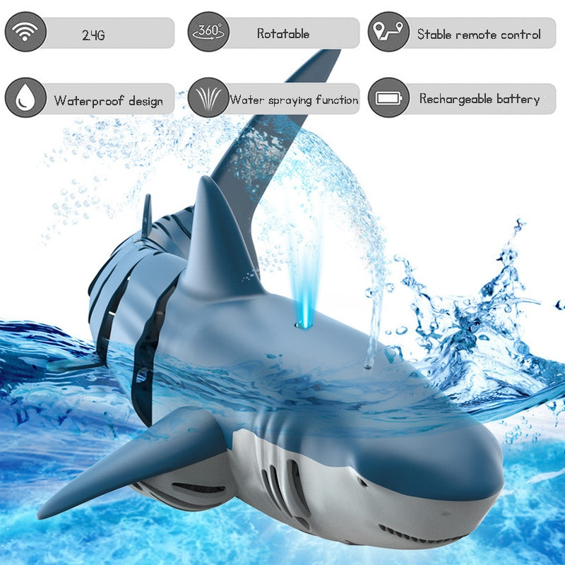 Kid's remote control shark Toy electric toy rc toy water toy cool lights and water spray gift for boys
