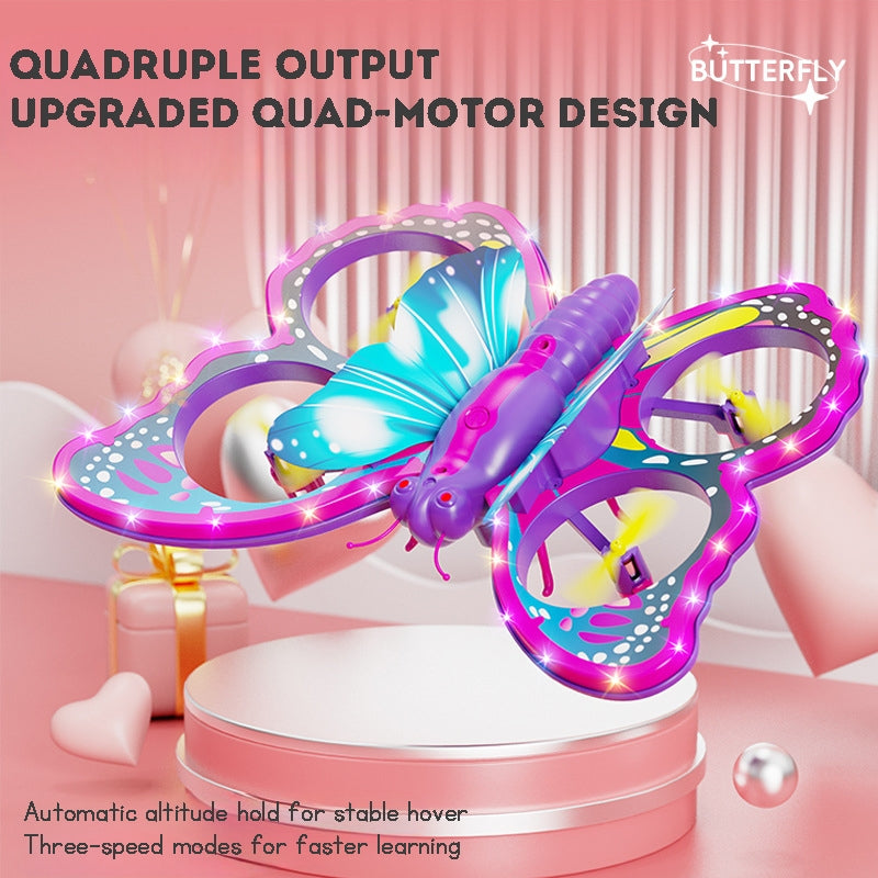 Kids Remote Control Toy Kids Drone Flying Butterfly Toy Remote Control Quad Copter RC Helicopter Drone for Kids