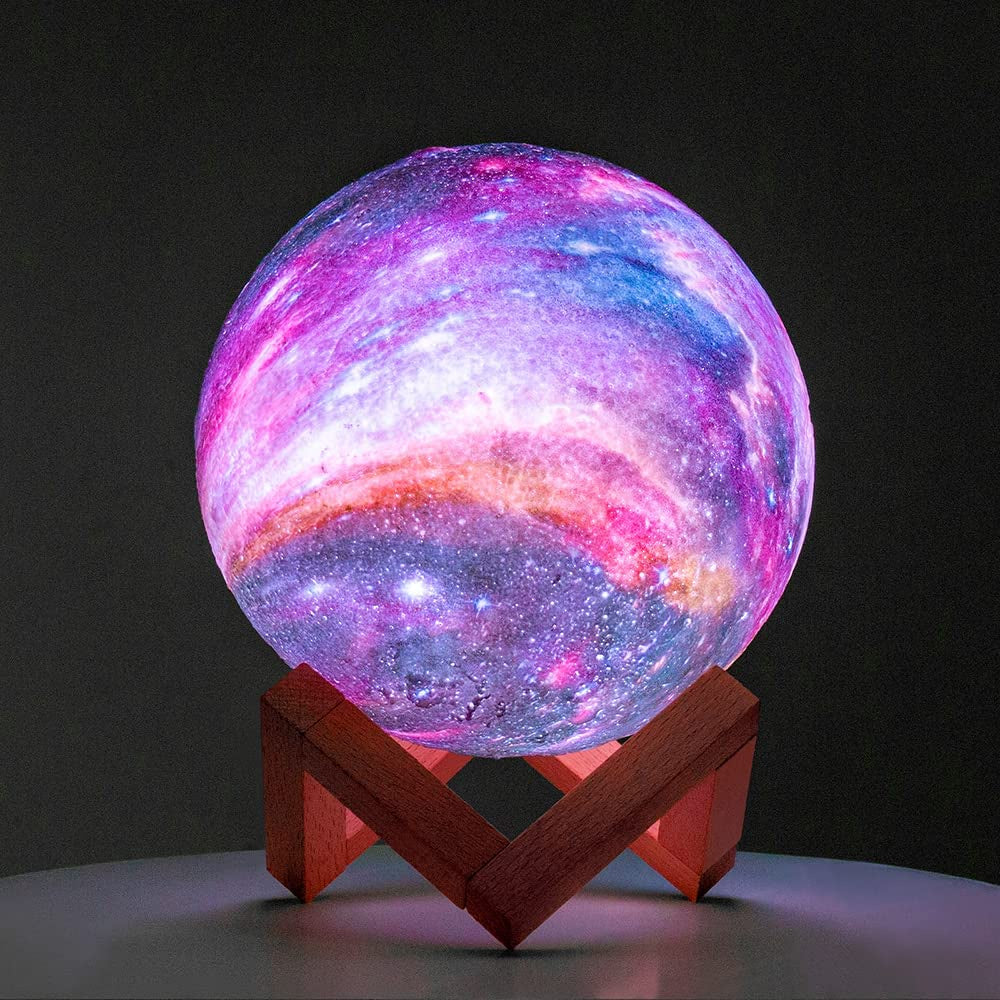3D Galaxy Moon Lamp – 5.9-Inch LED Moon Light with 16 Colors, Remote & Touch Control | Star Night Light for Kids & Home Decor