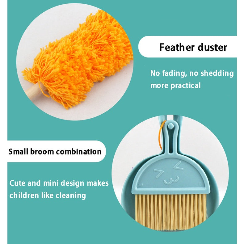 Kids Pretend Cleaning Broom Set – 6-Piece Toy for Home Hygiene Learning | Labor Day Gift for Boys & Girls