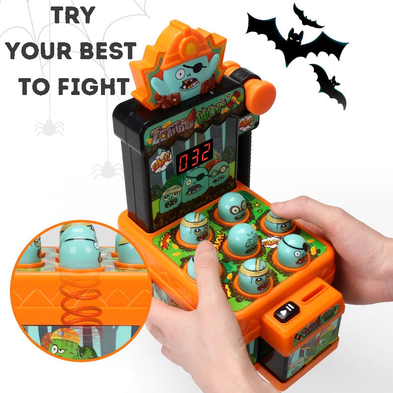 Cartoon Zombie Whack-a-Mole Toy – Mini Electronic Hammer Game for Kids | Fun Interactive Halloween Gift
